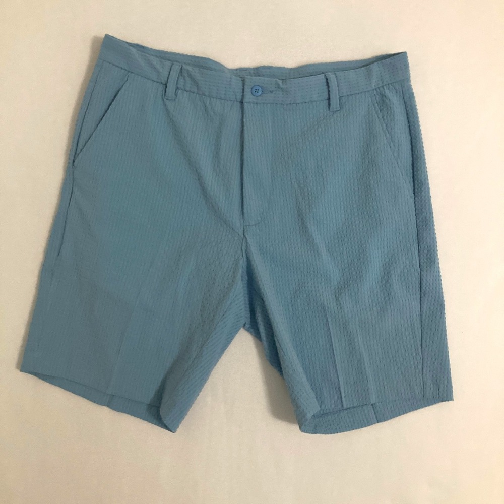 Footjoy Shorts Mens Size 38 Chino Blue Seersucker Performance Golf Preppy
